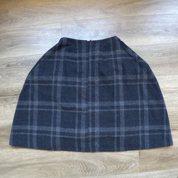 Ivan Grundahl Asymmetrical Balloon Skirt Sz 36 Black Gray Plaid Wool High Waist - Picture 2 of 12